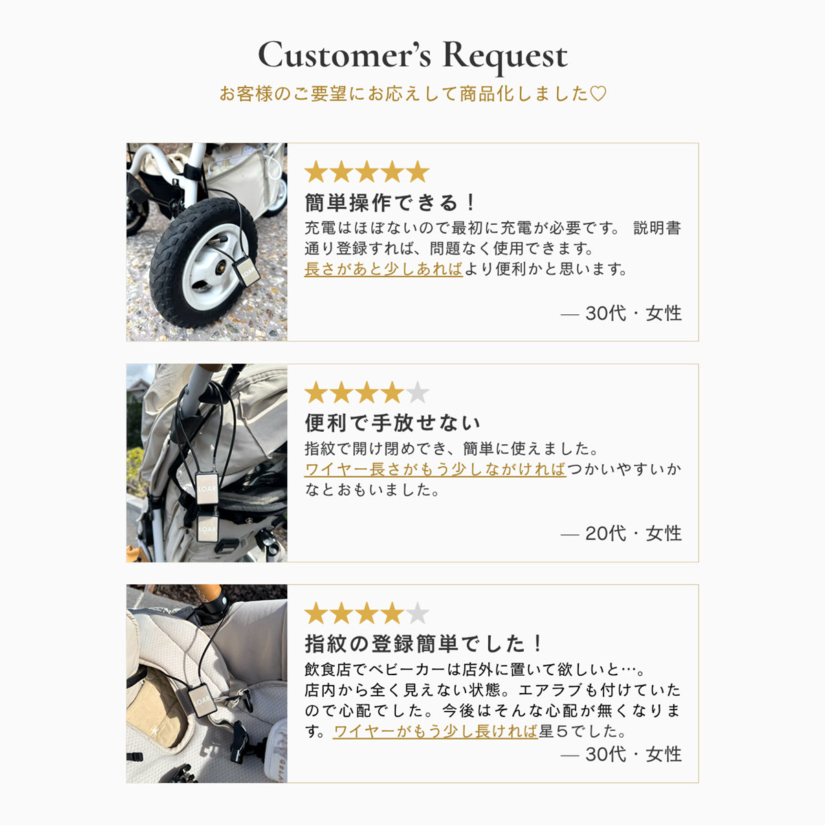 指紋認証ベビーカー盗難防止