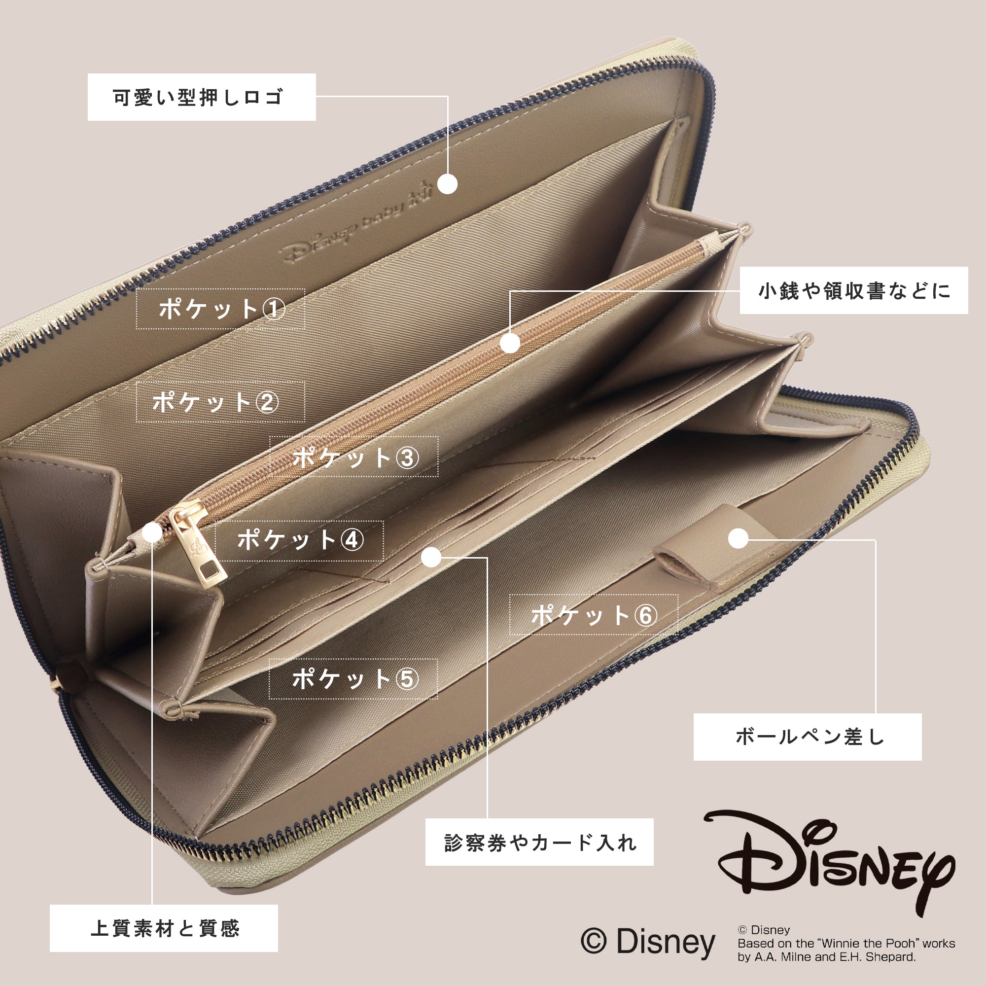 【ディズニーキャラクターライセンス商品】 Disney 母子手帳マルチケース